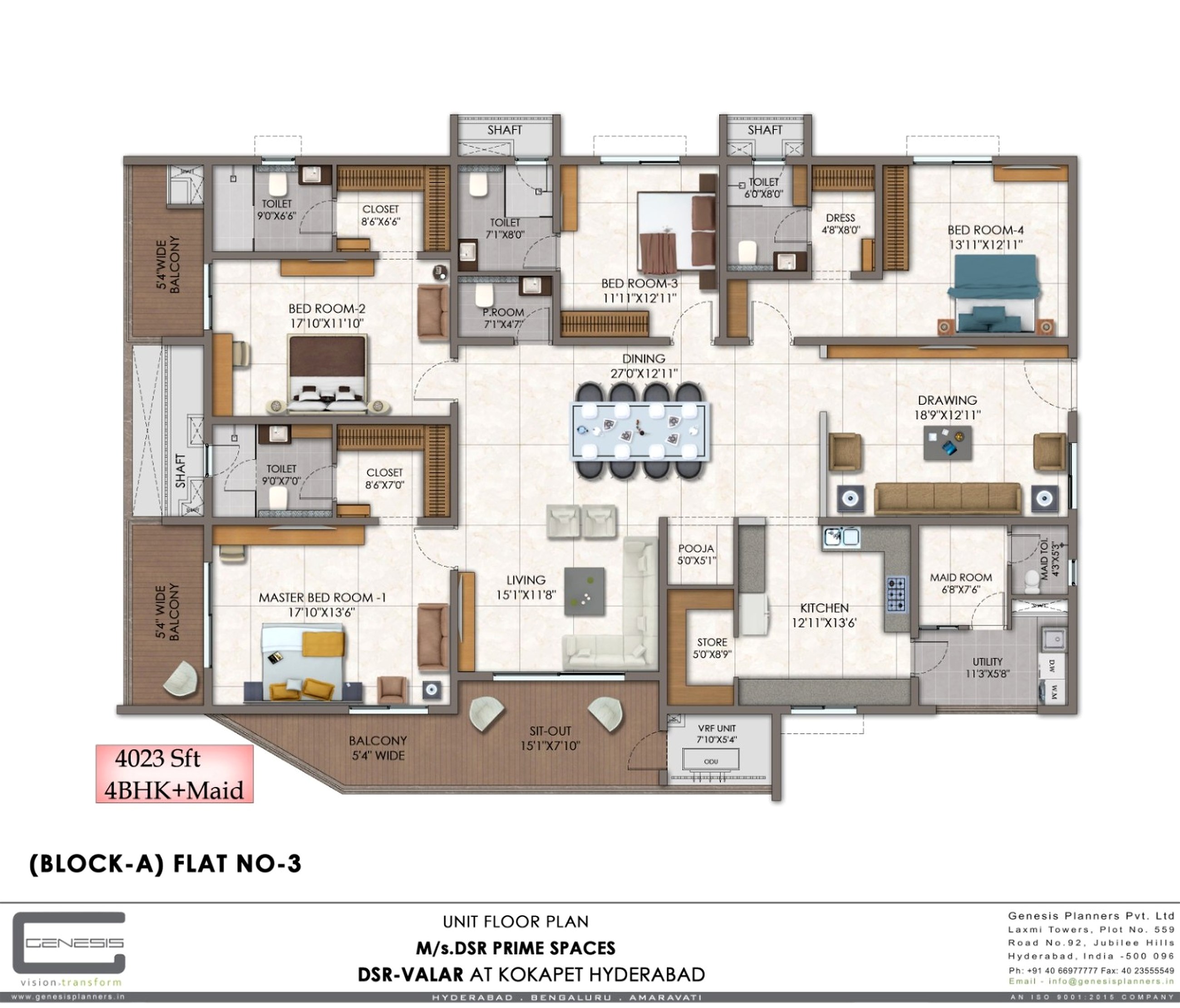 DSR VALAR typical floor plan showing both towers