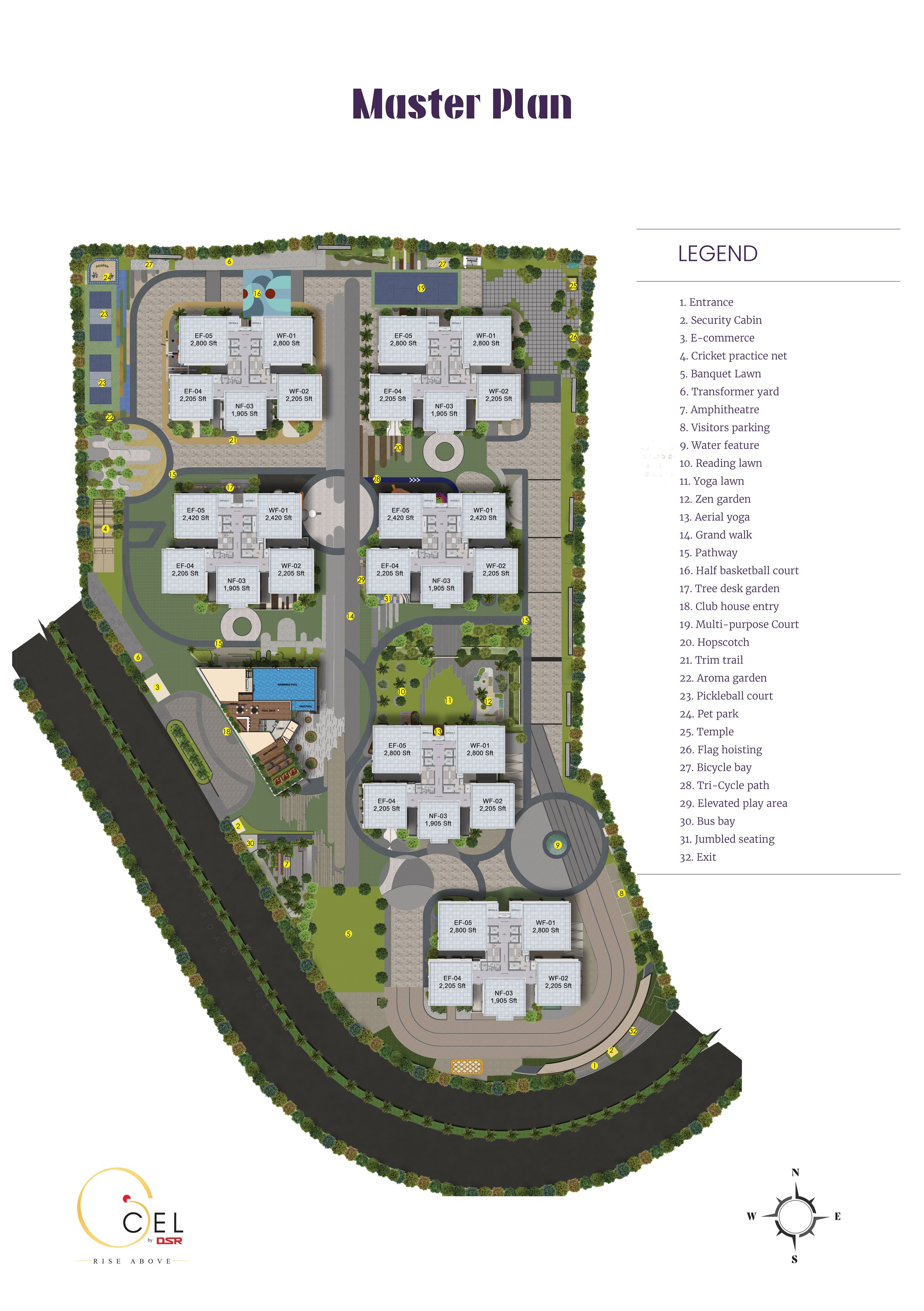 DSR CIEL master plan with 32-point amenity legend